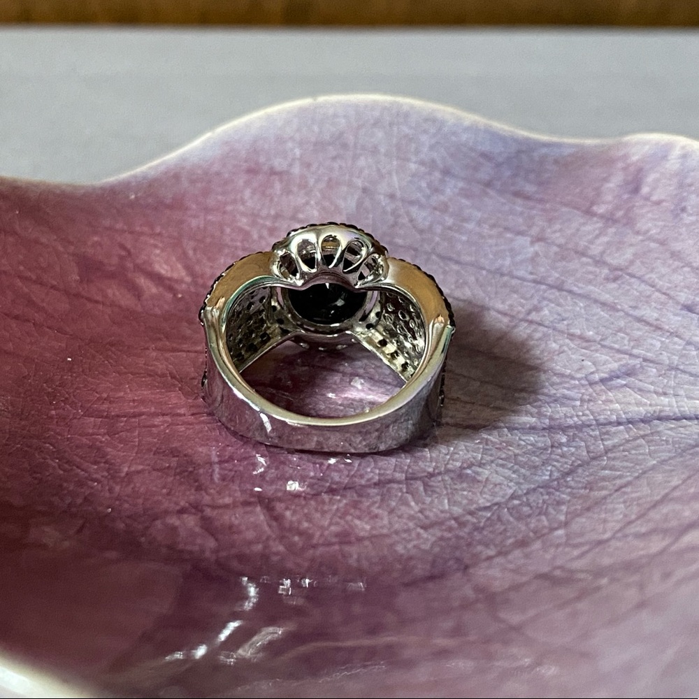 NWOT BLACK SPINEL STERLING RING - Picture 7 of 11